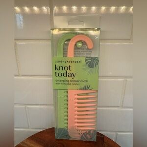 Lemon Lavender Pink and Green Detangling Shower Comb